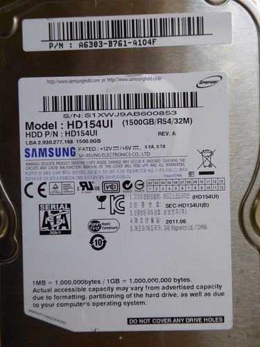 Samsung hd154ui p n - hd154ui, p/n