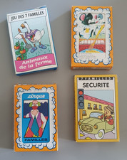 LOT DE 4 JEUX DE CARTES VINTAGE - 7 FAMILLES