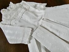 Antique White SCRATCH COTTON Long Sleeve BAPTISM DRESS
