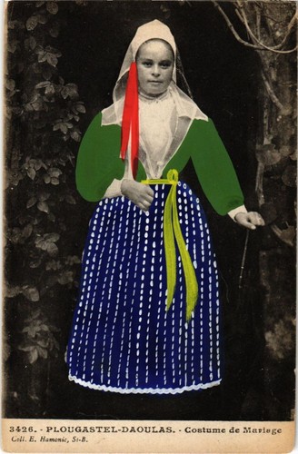 Old postcard plougastel - old,