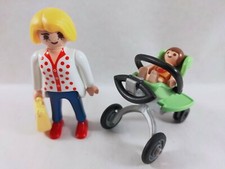 Nice mom with stroller + baby Playmobil (house, town) 1799