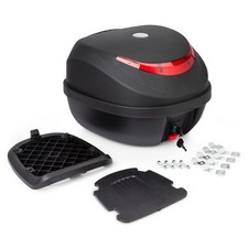 Top Case Scooter Moto Universel 35L Coffre Noir Valise Quad Avec Dossier