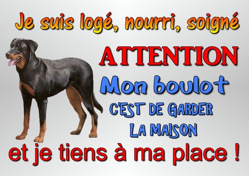 Plaque attention chien - au,