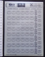 § ancienne planche transfert dessin architecture ALFAC lavabo, baignoire, bidet