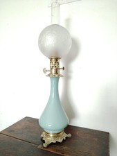 Lampe à Pétrole verte Céladon, époque Napoléon III