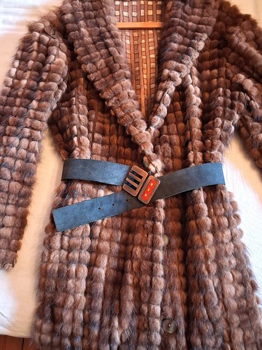 Manteau vison travaillé en - travaillé,
