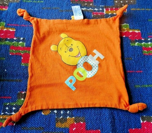 Doudou plat carre orange - plat,