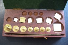 STUNNING MAHOGANY BOX MONETARY WEIGHT SET - RARE - NEW (14 WEIGHTS)!! 