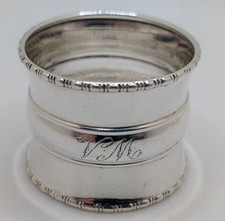 Antique English Sterling Silver Napkin Ring "VM" initials engraved, dated 1923