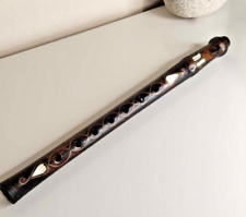 flute turque en bois d'ébène incrustation de nacre instrument artisanal rare