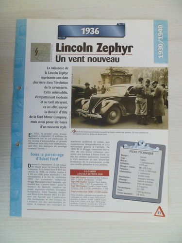 Carte fiche auto lincoln - ,