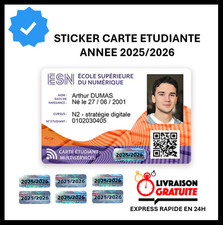 Autocollant carte étudiant