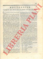 Methodical Encyclopedia. - Buttonhole. Wood and metal mold maker.