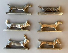 Lot of 6 Art Deco knife holders, animal pattern, in the taste of Benjamin Rabier