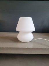 lampe champignon en verre depoli blanc