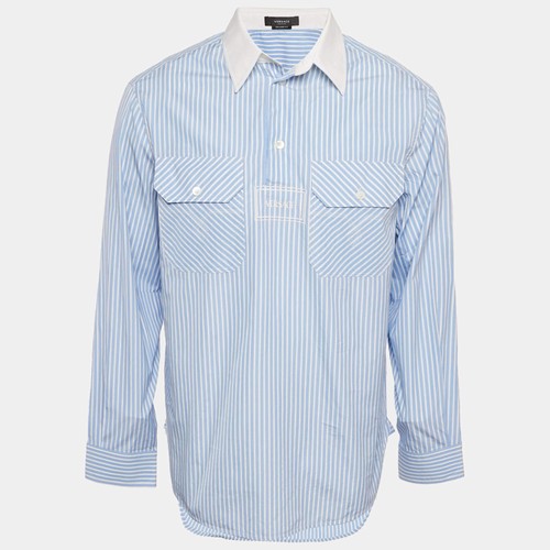 Chemise versace bleu blanc - chemise,