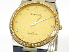 Lunette Diamant ETERNA Royal Quartz Montre Homme Combi Couleur Antique 7K