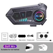 Intercom Moto Bluetooth 5.3 Étanche 2000mAh Casque Moto Mains Libres 300m
