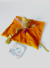 Doudou Plat Lapin Beige Orange