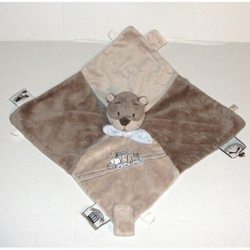 Doudou carré plat marron - doudou,