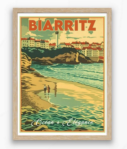 Affiche vintage biarritz - 🌊,