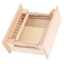 1:12 Dollhouse Fireplace Unpainted Birch Wood Miniature Furniture Decoration