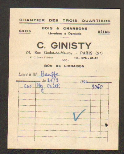 Paris bois charbon - (ix°),