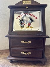Walt Disney Productions Mickey & Minnie Music Box Jewelry Chest Rare