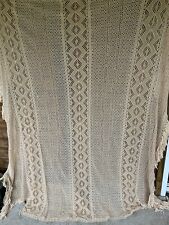 Handmade crochet cotton mesh bed top, 225cm x H 230cm refJ6