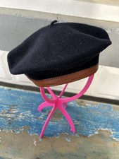 Vintage Basque Beret 100% Wool Black Size 9 Vtg