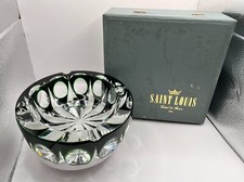 Cendrier Saint Louis - grand cendrier en cristal taillé vert Ambassadeur 6,8 ...
