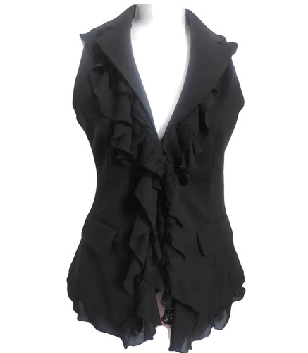 Gilet noir volants - volants, et