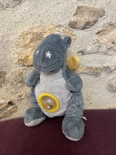 DOUDOU PELUCHE NOUKIE'S  DRAGON Victor Lucien BLEU JAUNE BILLES 26cm Etoile Aile