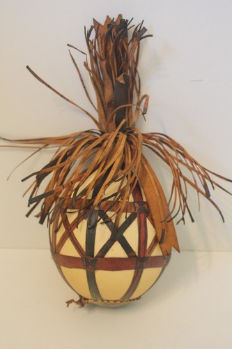 Oeuf autruche entouré cuir - autruche,