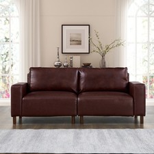 Burgundy 2-Seater PU Leather