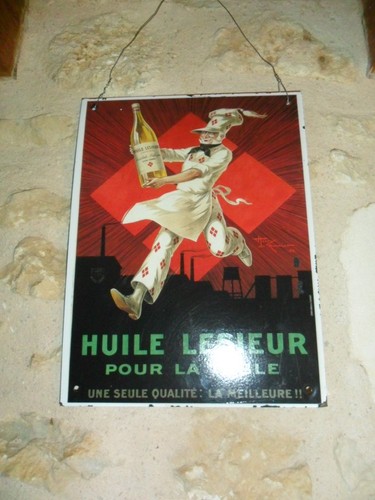 Plaque emaillee huile lesieur - emaillee,