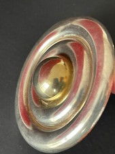 Artist Jewelry Metal Brooch Design XXth 70s Witch Mirror