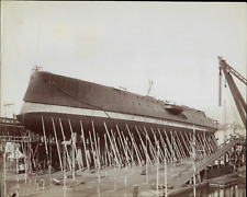 France, Toulon, construction of the armored naval battleship Jaureguiberry at the construction site