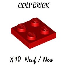 Lego 3022 - 10x Plaque / Plate 2x2 - Red / Rouge - NEUF