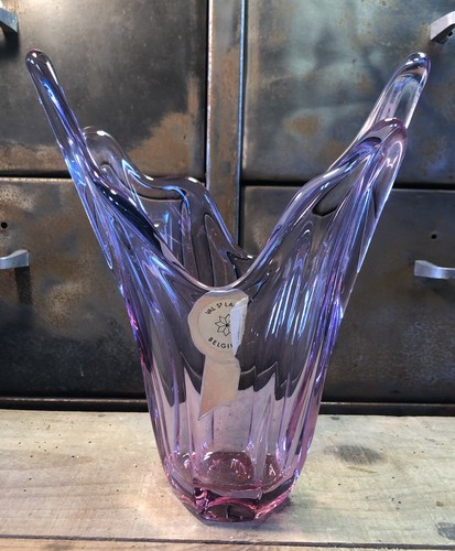 Vase verre rose val lambert - val,