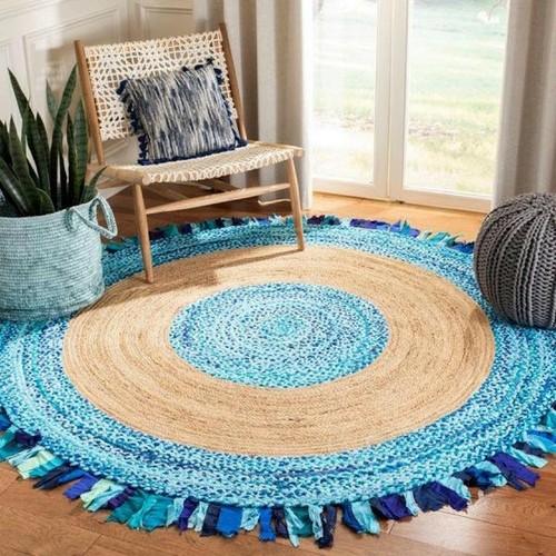 Tapis jute coton - tapis,