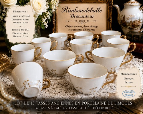 Lot tasses anciennes en - lot,