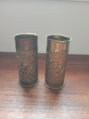 Vases obus gravés 1914 1918 - gravés,