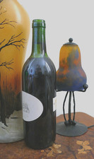 Lampe miniature / veilleuse tulipe Muller Art Déco pâte de verre fer forgé