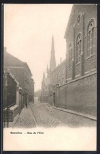Old postcard Gosselies, Rue de l ́Est 