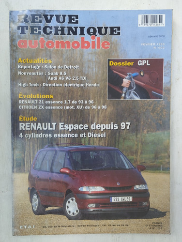 Revue technique renault - revue, espace