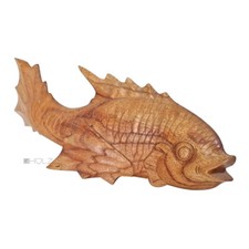 Poisson Sculpté En Bois De
