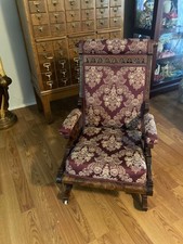 Antique Upholstered Rocker Rocking Chair -- PICKUP ONLY