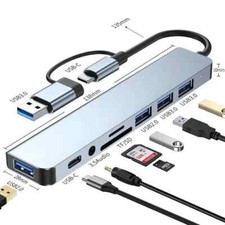 Adaptateur USB C 8-en-1 HUB avec HDMI pour Ordinateur Portable, MacBook, iPad
