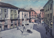 1392) POSTCARD ALESSANDRIA SQUARE ANIMATED LOMBARD LEAGUE TRAVELLED 1951